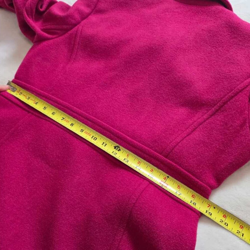New 14 J Crew Factory wool-blend lady day coat in Brilliant Berry - Picture 9 of 11